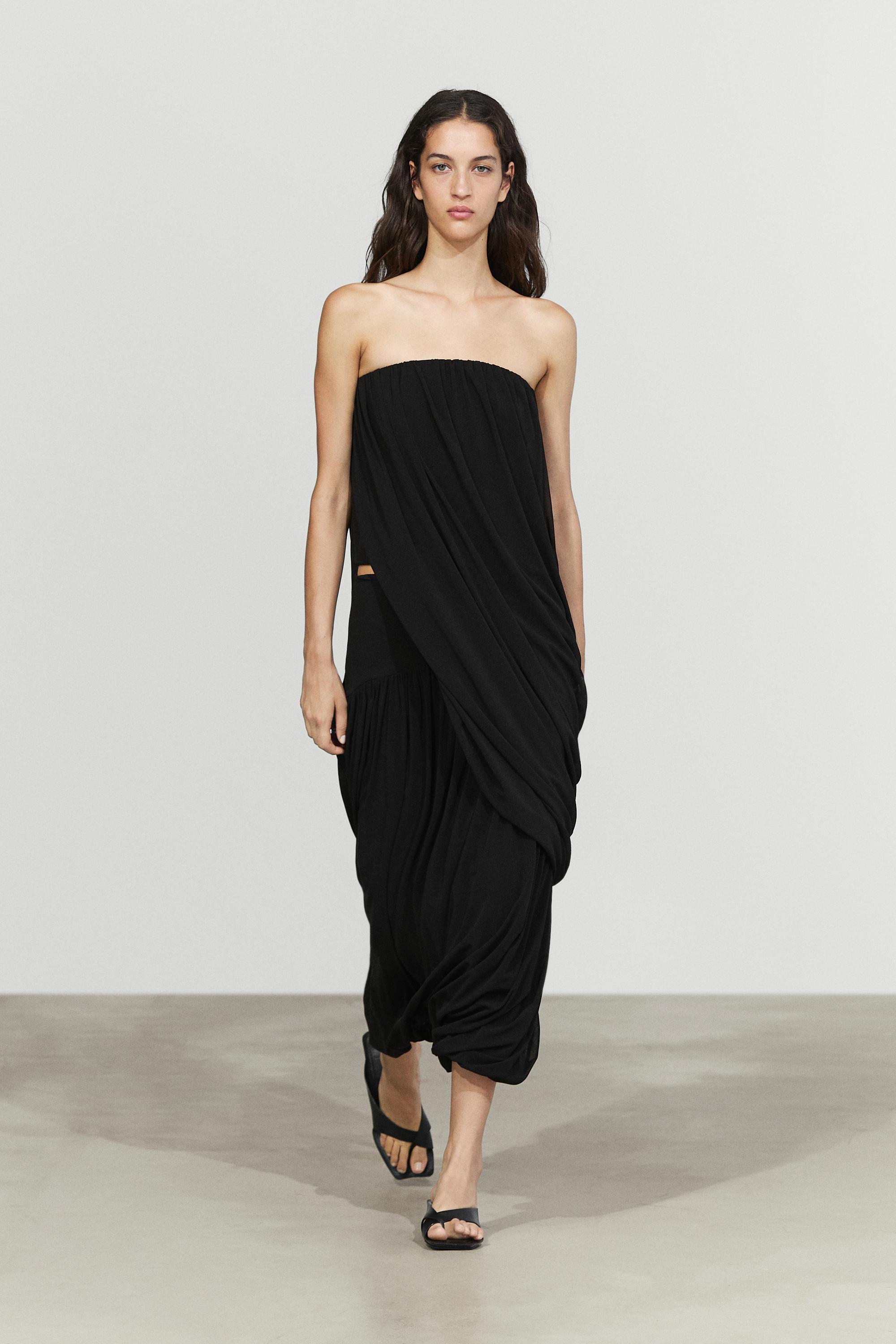 Balloon-effect flowing skirt